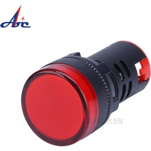 1 PC 12V 24V 220V 380V 22mm Panel Mount LED Power Indicator Pilot Signal Light Lamp AC / DC General