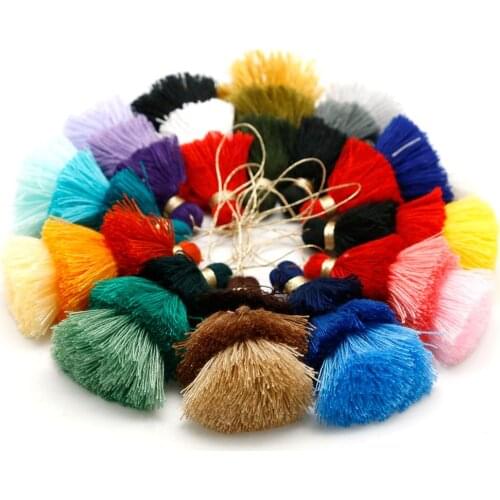 1pc 75mm Polyester Three-Color Tri-Color Fringed Poly Cotton Tassel Charm Pendant Necklace Keychain Bag Clothing Decor DIY Craft