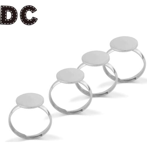 10pcs Stainless Steel Round Funnel-shape 12mm Dia Cabochon Bezel Blanks Ring Base Settings For Jewelry Making rings Accessories