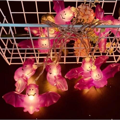 10LED Halloween Pumpkin Spider Bat Skull String Lights Lamp DIY Hanging Horror Halloween Decoration For Home Party Supplies