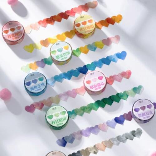 100 Pcs/roll Candy Color Washi Tapes Masking Tape Decorative Decals Diy Heart Stickers For Scrapbooking Diary Journal Planner