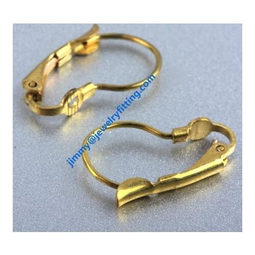 2014 Fashion jewelry findings brass leverback earring clip ear wire clip earring fittings