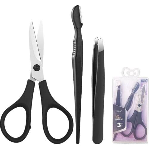 3 PCS Eyebrow Trimming Set, Beauty Tool Eyebrow Trimming Knife Eyebrow Clip, Easy to Make-Up Beginner Female Eyebrow Trimming