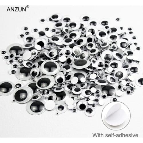 5-40mm round Moving Eye Plastic Eye wiggly eye For Doll Toy diy With self-adhesive Home decoration