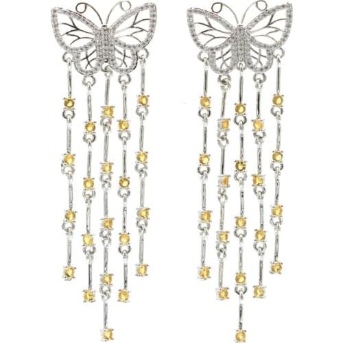 47x20mm Fantastic Created Green Peridot Paris Blue Topaz CZ For Womans Silver Earrings Daily Wear Wholesale Drop Shipping