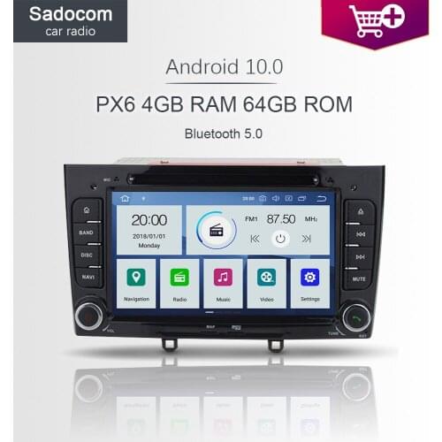 PX6 2 din Android 10.0 IPS Car DVD Player 6 Core 4G +64G ROM RDS car radio Carplay autoradio bluetooth For Peugeot 308 408