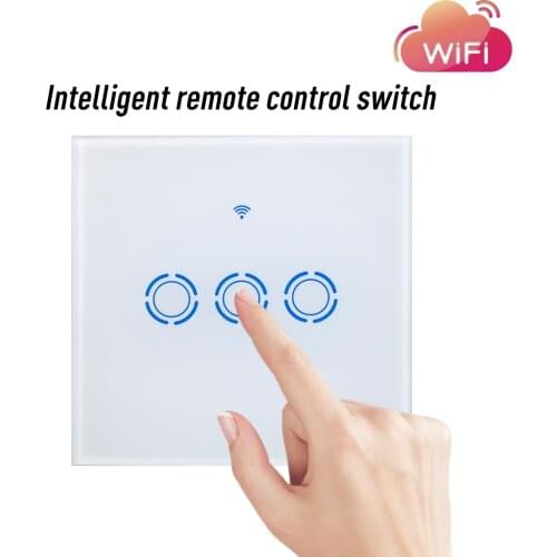 EU/UK Standard Smart WiFi Switch 1/2/3 Gangs Intellegent Touch Light Switch Glass Panel Interruptor Power Breaker APP Control
