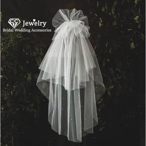 CC Bridal Veil Women Accessories Wedding Hairwear Engagement Hair Ornaments Tulle Multi-Layer Veils With Combs Exquisite QS108