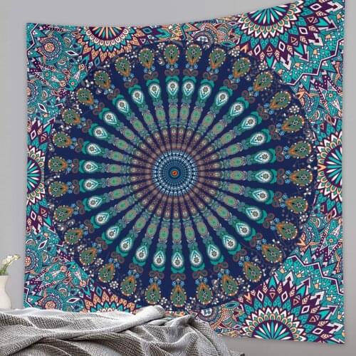 Indian tapestry home decoration illusion scene Mandala tapestry Hippie Bohemian decorative Yoga sheet quilt cover yoga mat