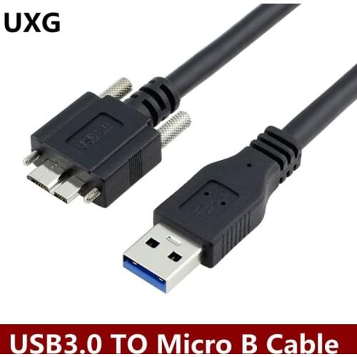 5Gbps Micro B USB 3.0 Micro B Cable Wire With Panel Mount Screw Lock Connector Cord Prevent Come off 1.5m 2m 3m 5m 2 3 5 meters