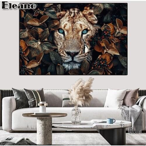 Canvas Painting Abstract Art Flower Lion Poster and Prints Level Big Wall Art Decor Nordic Simplicity Modern Picture HD Animal