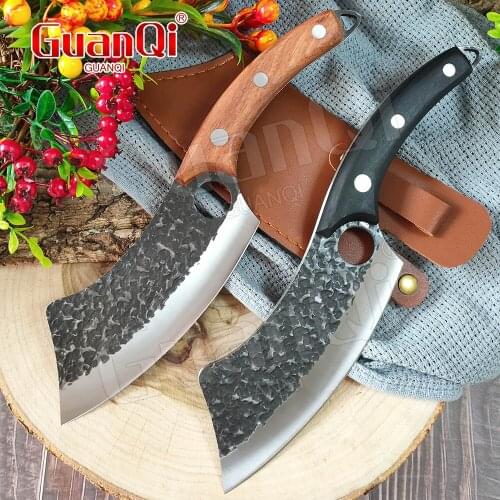 Handmade Forged Kitchen Knifes Full Tang Cleaver Boning Knives Outdoor Camping Hunting Knife Fish Knife Slicing Butcher Cleaver