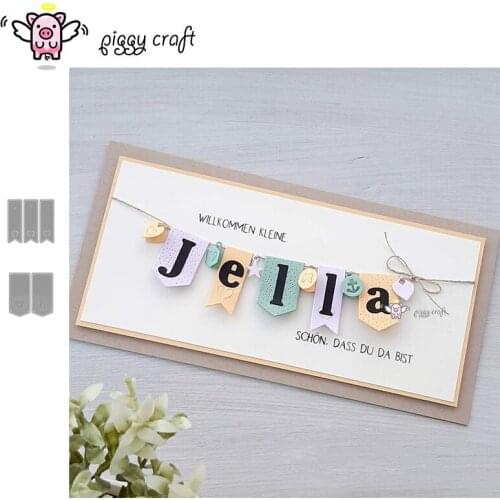 Piggy Craft metal cutting dies cut die mold Various Lucky post tags Scrapbook paper craft knife mould blade punch stencils dies