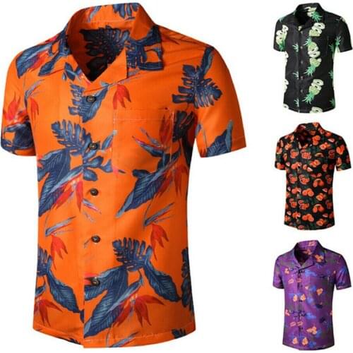 Mens Baggy Short Sleeve Shirt Summer Tee Casual Beach Hawaii T-shirts