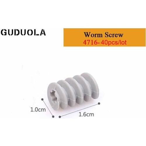 Guduola Parts 4716 Worm Screw Building Block Set MOC Model Assembles Particles Educational Bricks Toys 40pcs/lot