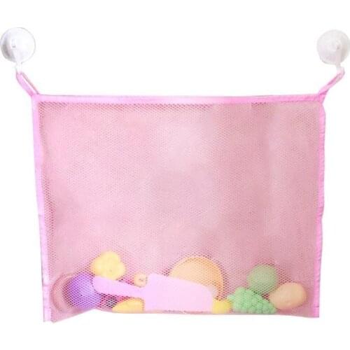 Baby Bath Suction Cup Wall Hanging Mesh Bag Storage Pouch Home Bathroom Organizer