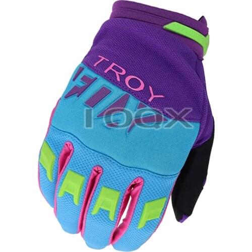 NEW Troy Fox MX MTB Dirt Bike Purple Motorbike Gloves Air Mesh Cycling Racing Men Woman Unisex Glove