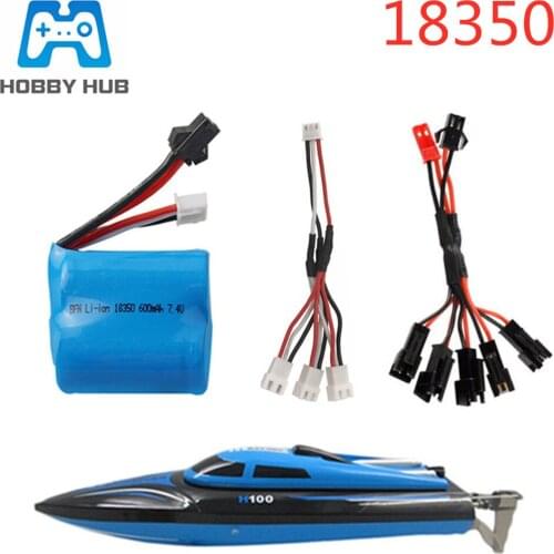 Original 7.4V 600mAh 18350 Li-ion Battery for Skytech H100 H102 JJRC S1 S2 S3 S4 S5 High Speed RC Racing Boat Battery