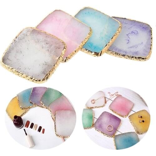 Jewelry Display Plate Resin Agate Piece Manicure Tray Necklace Creative Decoration Organizer Ring Earrings Display Tray