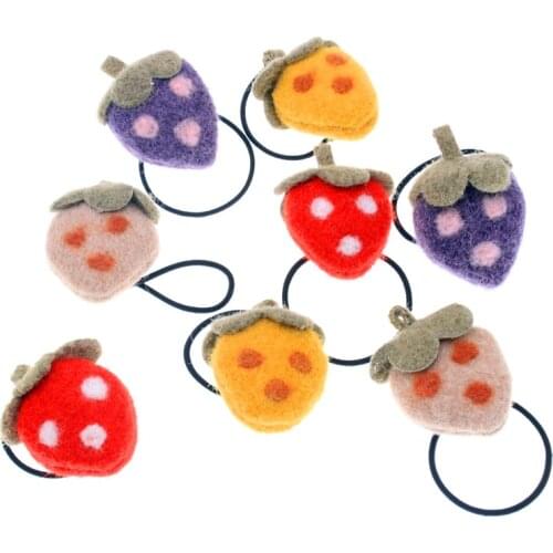 2Pcs/Set Strawberry Hair Rope Simple And Stylish Childrens Rubber Band Korean Version Of The New Headwear