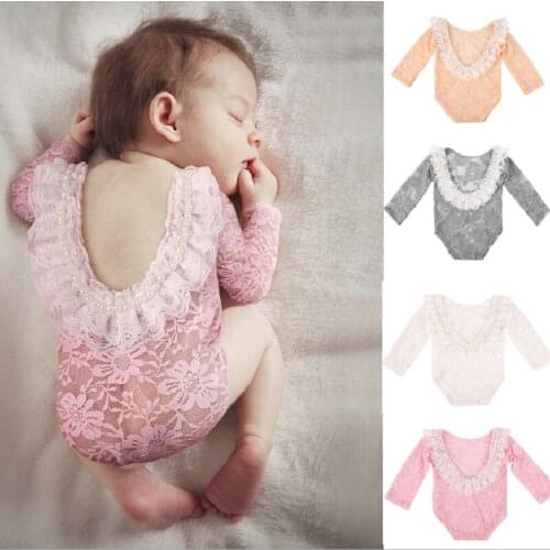 Newborn Photography Props Baby Lace Photography Props Baby Girl Kids Pearl Flower Clothing Costume