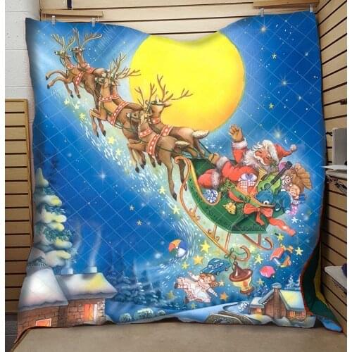 Christmas Quilt Santa Claus Fantasy Fashionable Kids School Adults Bed Summer Cool Quilt Comfortable Hot Sale Dropshipping