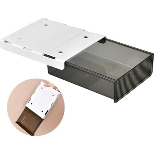 Under Table Drawer Hidden Storage Box Self Adhesive Pen Pencil Tray Holder Desk Office Stationery Sundries Organizer
