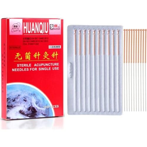 100*5Box Copper Handle Acupuncture Needle Steel 500 Chinese Medical Sterilze Disposable Slim Body Health Face Beauty Care