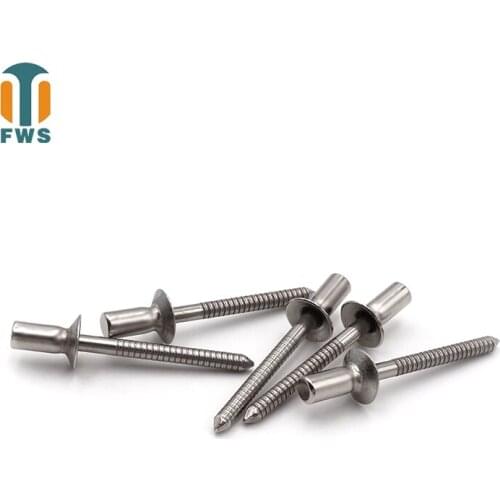 20PCS M6.4*(10-35)mm stainless steel countersunk head closed type Mandrel Blind Rivet Nail Pop Rivets for Furniture Car Aircraft