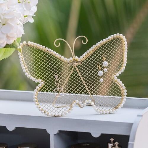 Butterfly Shape Golden Metal Table Version Jewelry Display