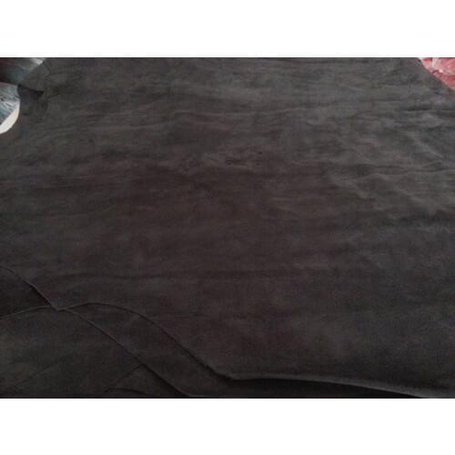 1.2mm split suede leather / black fur turned whole skin / eco-friendly beef tendon cow leather fabric/ genuine leather material