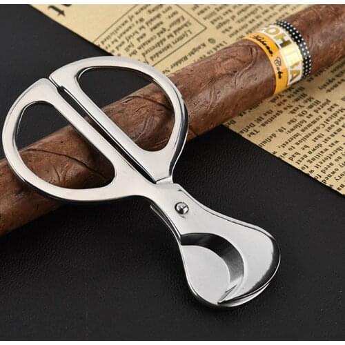 1 Pc Cigar Scissors Portable Stainless Steel Metal Cigar Cutter Tobacco Cigar Cutting Blade Smoke Machine