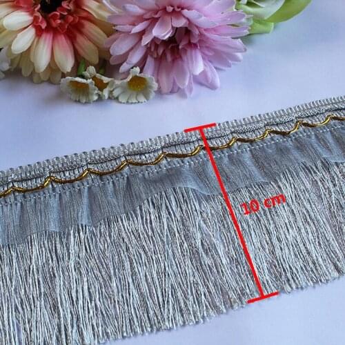 1Pcs Curtain Tassel Ribbons 11.5M Lace Trim Tassel Embroidered Fringe Fabric Handmade DIY Craft Sewing Guipure Dress Hem Decor