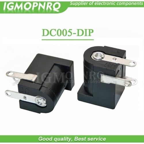 10PCS DC-005 Black DC Power Jack Socket Connector DC005 5.5*2.1mm 2.1 socket Round the needle new