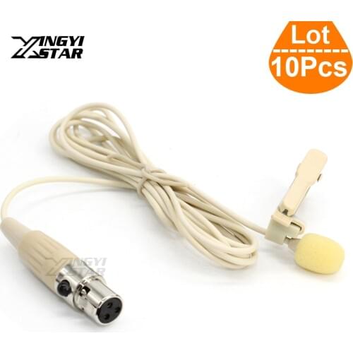 10Pcs Mini XLR 3 Pin TA3F Wired Condenser Tie Clip Lapel Mic Lavalier Microphone Microfono Professional Wireless Karaoke System