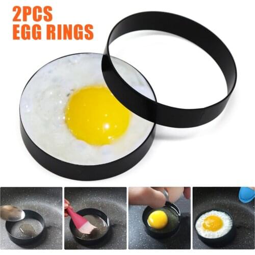 2Pcs Non Stick Metal Egg Rings Frying Perfect Circle Round Fried Poached Mould Cooking Tools Kitchen Accessories