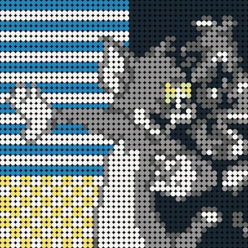 2304pcs Cartoon Character Pixel Mosaic Art Painting Collection MOC Building Blocks Bricks For Childrens Toys Gifts