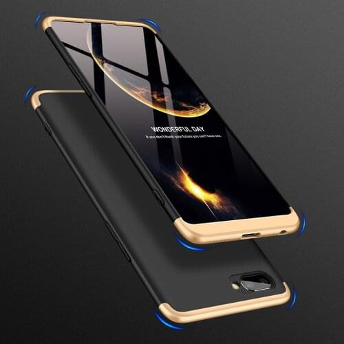 3in1 Full Body Protective Armor Case For Oppo A5 / A3s With Tempered Glass Screen Protector Shockproof Cover For Oppo A5 / A3s
