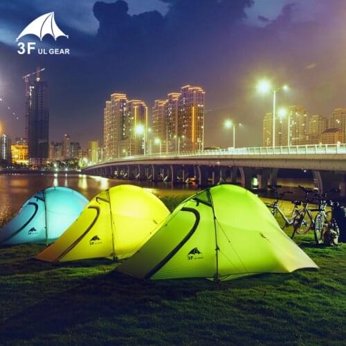 3F UL GEAR 3-4 Season 15D Tent Waterproof 5000mm 2 Persons Ultralight Double Layer Outdoor Travel Camping Tent with Free Mat