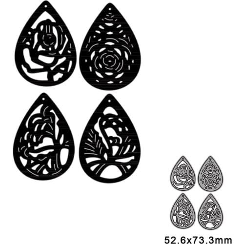 4pcs Flower Rose Water Drops Metal Cutting Dies For DIY Scrapbook Cutting Die Paper Cards Embossed Decorative Craft Die Cut New
