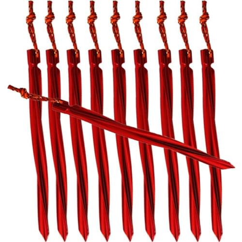 5PCS Spiral Tent Stakes 25cm Aluminum Alloy Swirl Shaped Tent Pegs with Pull Cords Tent Accessories Equipment