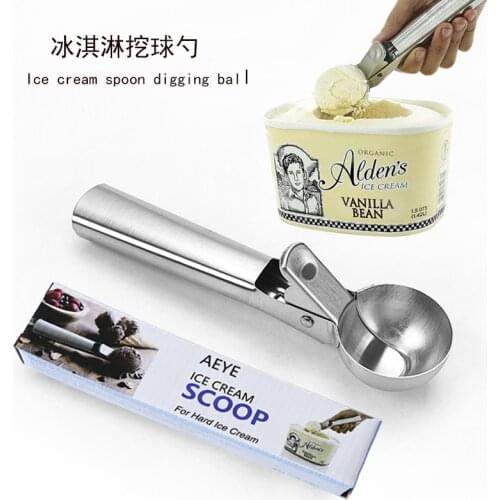 7 Inch Stainless Steel Ice Cream Scoop, Ice Cream Scoop, Ice Cream Ball Scoop, Digging and Kicking Device, Diameter 5CM