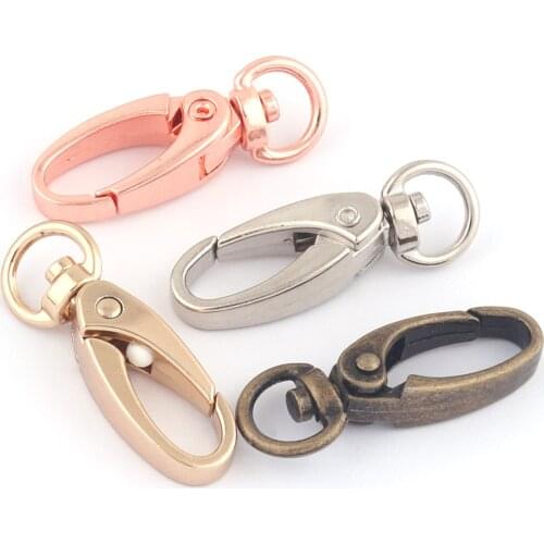 8mm Rose Gold Swivel Clasps Dog Collar Supply Handbag Purse Lobster Clasps Trigger Jewelry Charm Strap Webbing Clasps Hardware