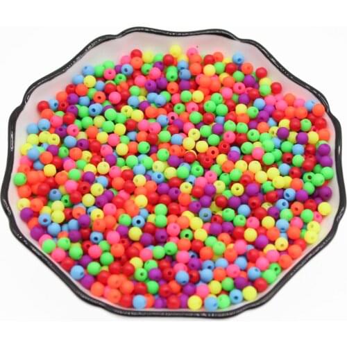 CHONGAI 1000Pcs 4mm Hot Acrylic Beads For Handmade DIY Necklace Bracelet Jewelry Making