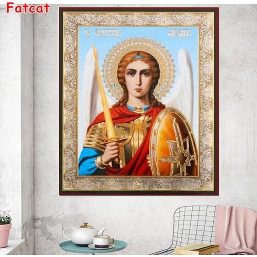 5d Archangel Michael diamond painting full square round drill 3d diamond embroidery icon orthodox religion art for decor PP1536