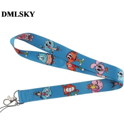 DMLSKY Cartoon anime theme lanyard Keychains Lanyard For Keys Badge ID Cards Holders Chain Phone Rope M3878