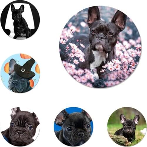 Black Bulldog Icons Pins Badge Decoration Brooches Metal Badges For Backpack Decoration