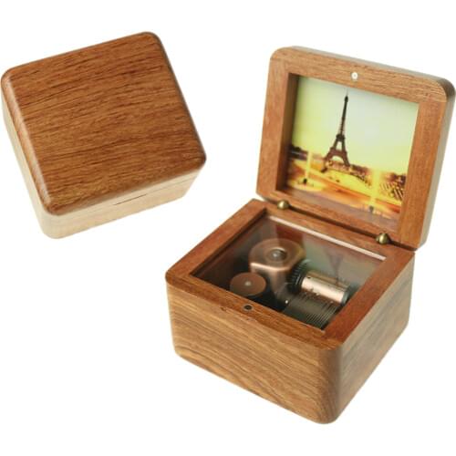 ROSIKING Handmade Wooden Photo frame Birds Poem Rosewood Music box Gift For Christmas/Birthday/Valentines day gift boxs