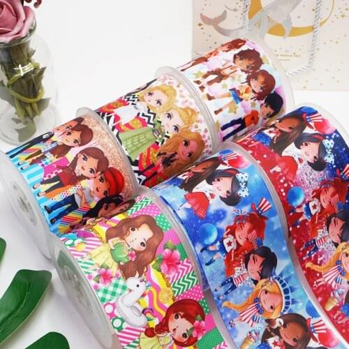 DIY Cartoon Printed Grosgrain Ribbon For Craft Supplies Sewing Accessories 5 Yards, Planar Resins Mold 10 Pieces. 51931
