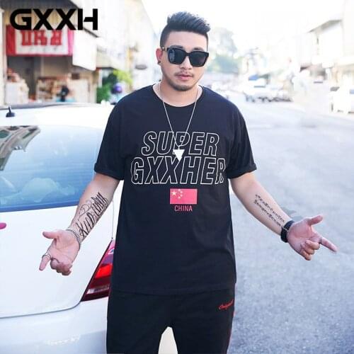 GXXH Cotton Large Size T-shirt 7XL Summer Short-sleeved Loose Casual Big Size Mens Trend Short-sleeved Oversized Male T-shirt